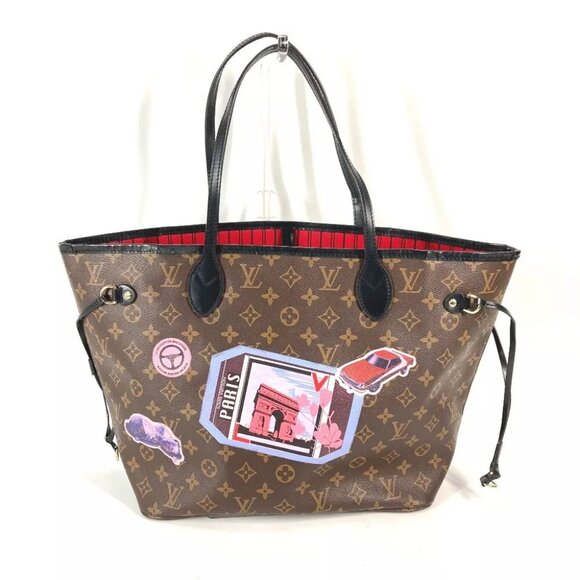 LOUIS VUITTON M42844 My Monogram World Tour Neverfull MM Tote Bag Shoulder Bag - Picture 2 of 16